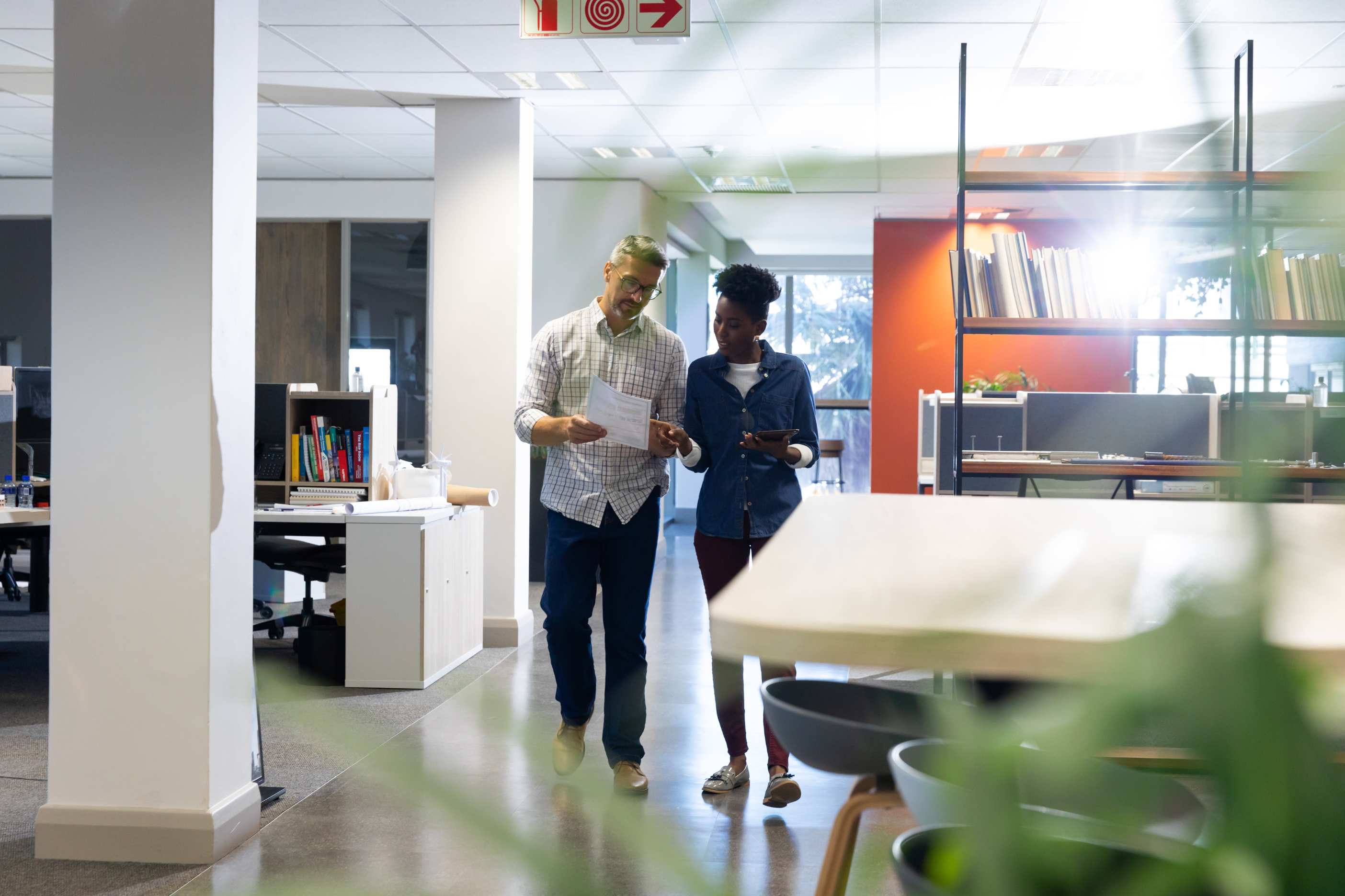 Two colleagues collaborating at work