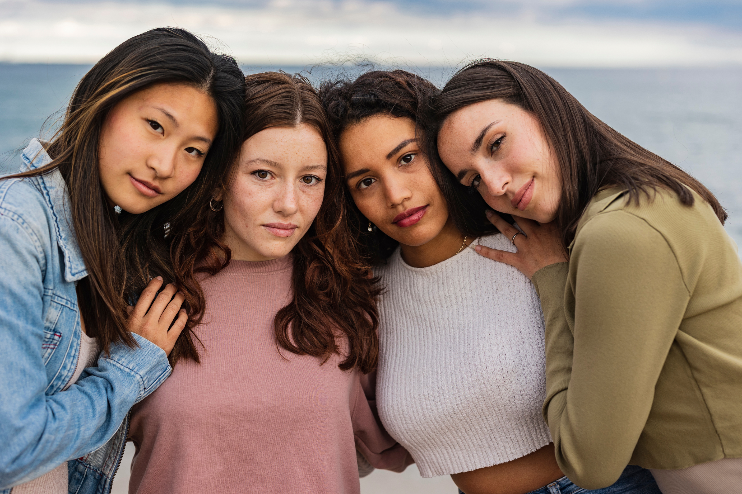 Group of diverse young women