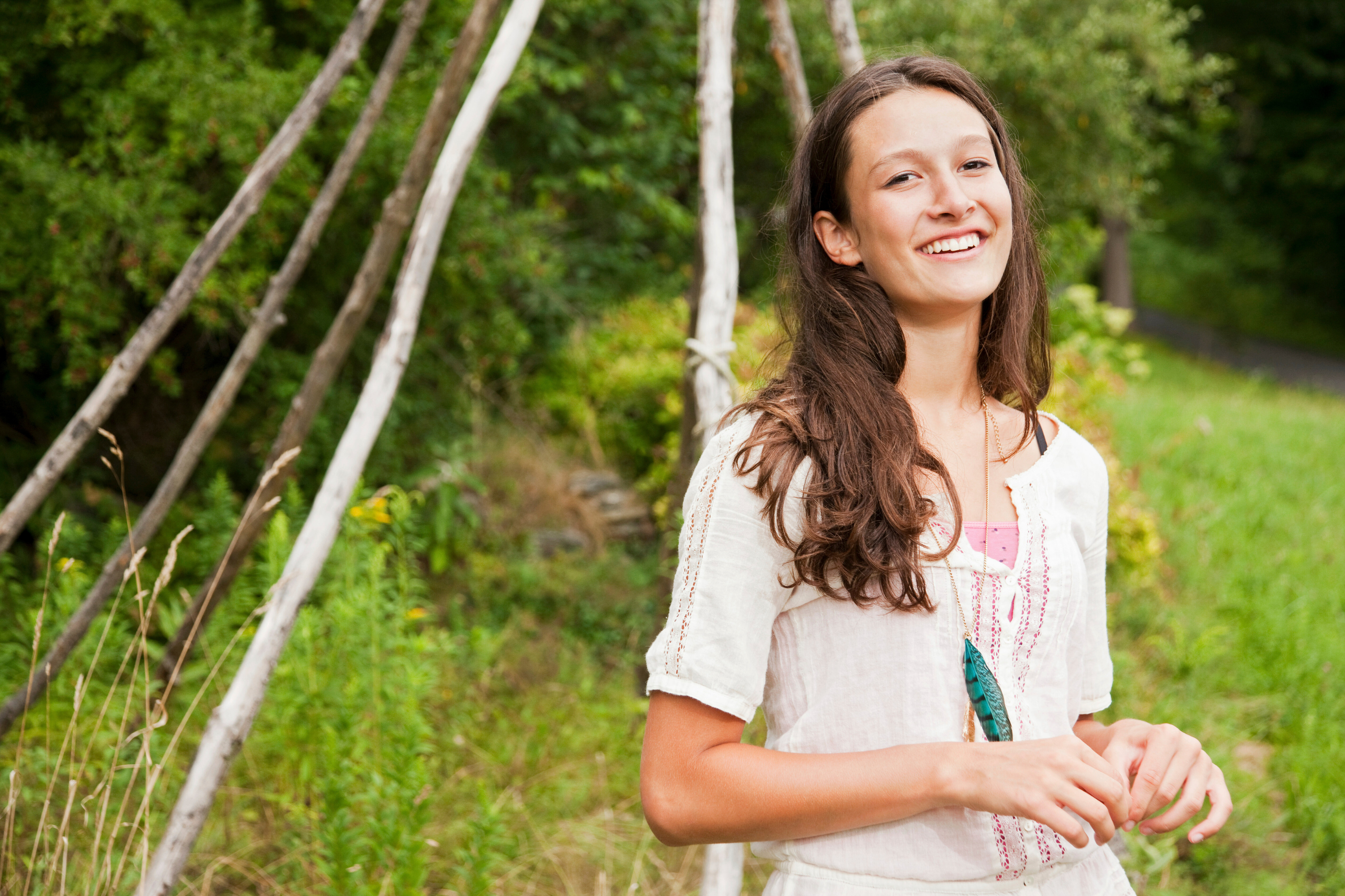 Young woman smiling in nature